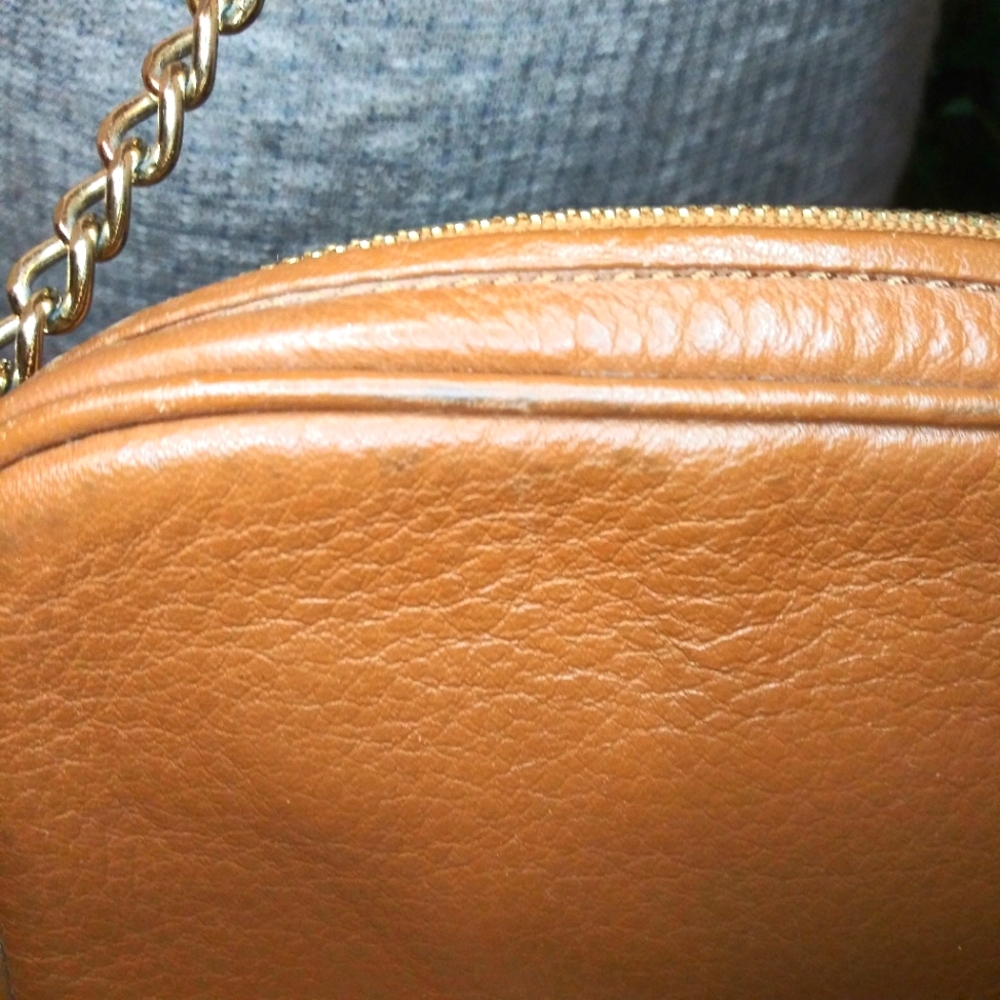 Michael Kors Ginny Caramel Brown Leather Camera Bag Style Crossbody - Picture 9 of 13